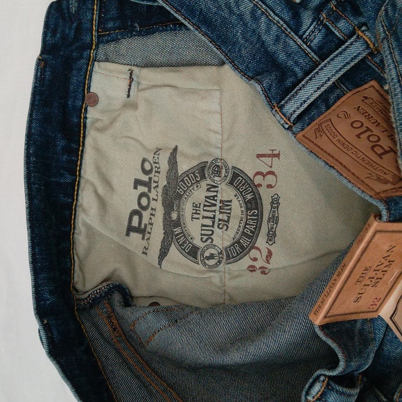 Polo Ralph Lauren Sullivan men's slim fit button fly low rise denim blue jeans - Picture 7 of 14